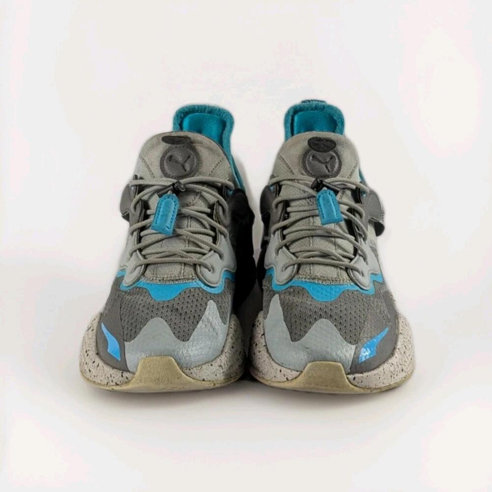 Puma RS-X Grey Teal Blue Speckled Midsole Mens Sneakers Size 8.5 Running Shoes